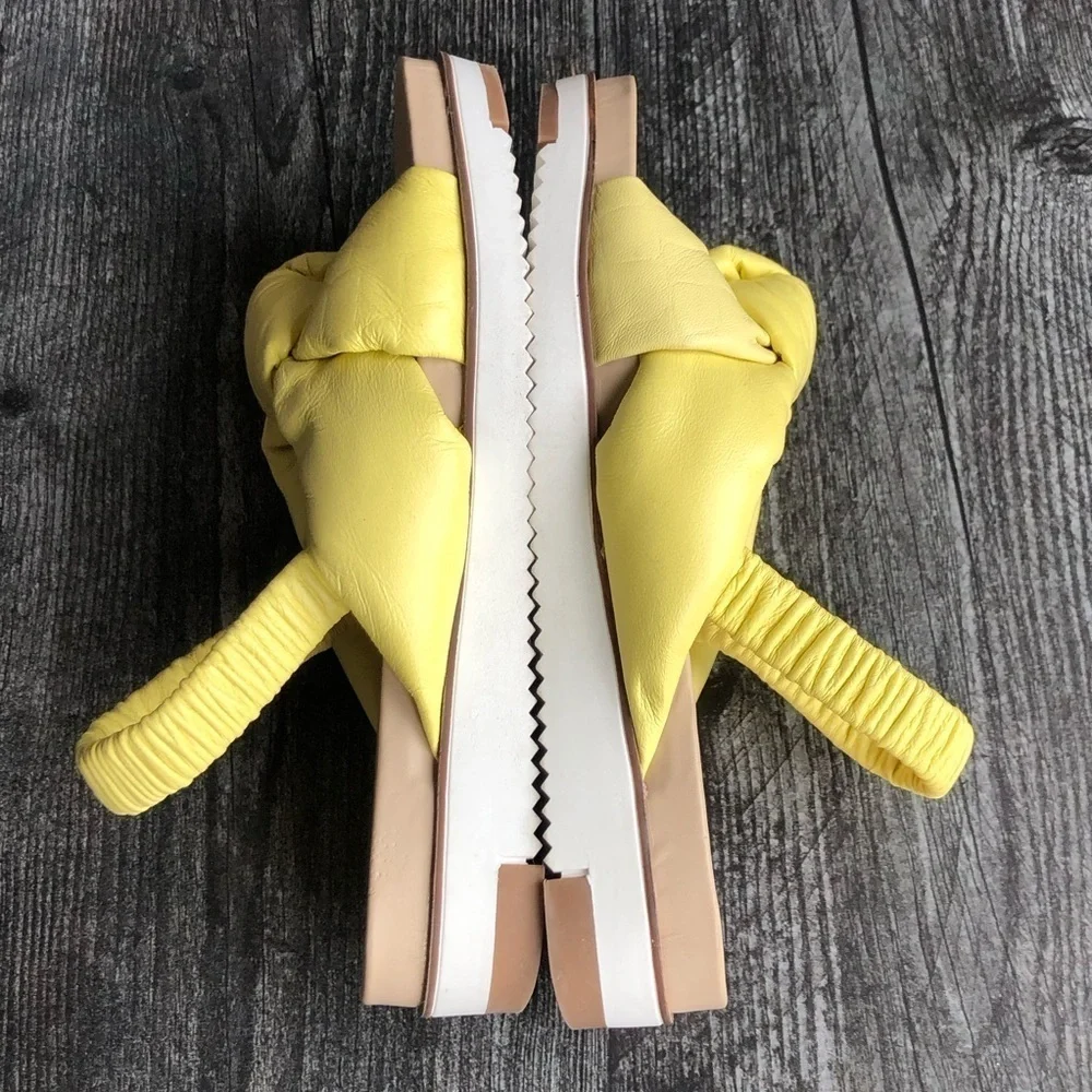 Sam Edelman Agatha Mini Yellow Knot Kids Sandals Size 13